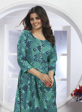 Rayon Sea Green colour Gown